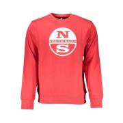 North Sails Borstad Bomullsweatshirt med Tryckt Logotyp Red, Herr