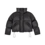 MM6 Maison Margiela Svart sportjacka med hög krage Black, Dam