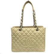 Chanel Vintage Pre-owned Tyg chanel-vskor Beige, Dam