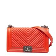 Chanel Vintage Pre-owned Tyg chanel-vskor Red, Dam