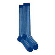 Gallo Prussian Blue Twin-Rib Cotton Socks Multicolor, Herr