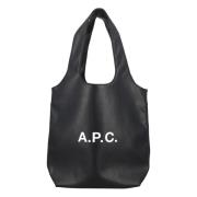 A.p.c. Svart Läderhandväska Ninon Liten Tote Black, Herr