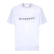 Givenchy Vit T-shirt med logotyptryck White, Dam