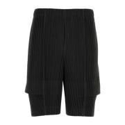 Issey Miyake Stiliga Svarta Bermuda Shorts Black, Herr
