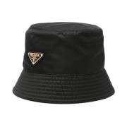 Prada Emalj Logo Hattar med Smal Brätte Black, Dam