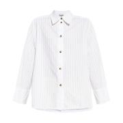 Ganni Vit Pinstripad Bomullsskjorta White, Dam