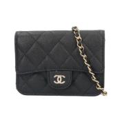 Chanel Vintage Pre-owned Laeder axelremsvskor Black, Dam