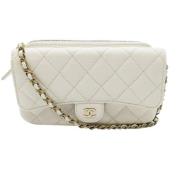 Chanel Vintage Pre-owned Laeder axelremsvskor White, Dam