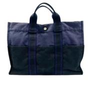 Hermès Vintage Pre-owned Tyg totevskor Blue, Dam