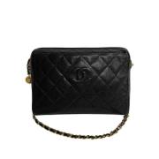 Chanel Vintage Pre-owned Laeder axelremsvskor Black, Dam