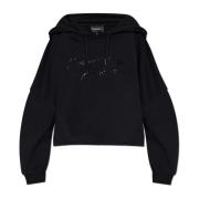 Emporio Armani Sweatshirt med logotyp Black, Dam