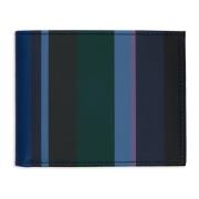 Gallo Blått läderplånbok med flerfärgade ränder Multicolor, Herr
