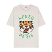 Kenzo Grå T-shirts och Polos med Tiger Print Gray, Dam