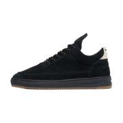 Filling Pieces Låg Top Ripple Mocka Svart Black, Unisex