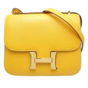 Hermès Vintage Pre-owned Tyg crossbodyvskor Yellow, Dam