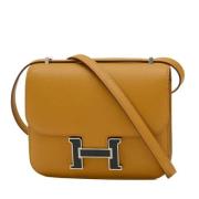 Hermès Vintage Pre-owned Tyg axelremsvskor Yellow, Dam