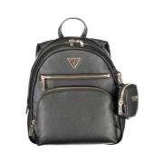 Guess Svart Polyeten Ryggsäck med Justerbara Remmar Black, Dam