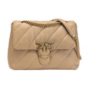 Pinko Beige Love Puff BIG Väska för Kvinnor Beige, Dam