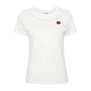 Kenzo Blomster Motiv Logo Patch T-shirt White, Dam