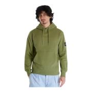 Calvin Klein Grön hoodie med logopatch Green, Herr