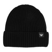 Emporio Armani Enkel Logo Beanie Mössa Black, Herr