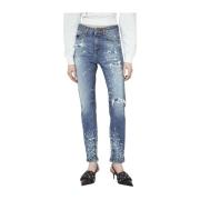 John Richmond Högmidjade jeans för kvinnor Blue, Dam