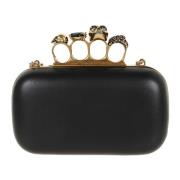 Alexander McQueen Svart Skull Clutch Väska Black, Dam