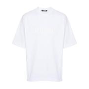 Jacquemus Logo Print Crew Neck T-shirt White, Herr