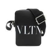 Valentino Vintage Pre-owned Tyg crossbodyvskor Black, Dam