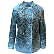 Ermanno Scervino Python Print Blå Kappa Blue, Dam