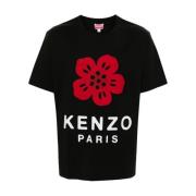 Kenzo Svart Blomma Motiv T-shirts Black, Herr