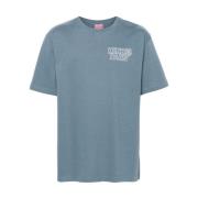 Kenzo Blå Bomull Jersey Logo Broderad T-shirt Blue, Herr