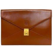 Loewe Pre-owned Pre-owned Tyg kuvertvskor Brown, Dam