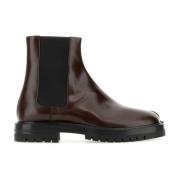 Maison Margiela Burgundy Läder Chelsea Ankelboots Red, Herr