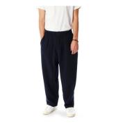 Universal Works Wide Trousers Blue, Herr