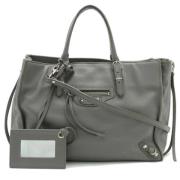 Balenciaga Vintage Pre-owned Laeder axelremsvskor Gray, Dam