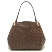 Louis Vuitton Vintage Pre-owned Tyg axelremsvskor Brown, Dam