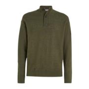 Calvin Klein Quarter Zip Lycra Blend Sweater Green, Herr