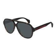 Gucci Stiliga solglasögon i Havana/Grey Green Brown, Herr