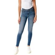 Denham Midwaist Skinny Fit Jeans Blue, Dam