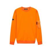 Duvetica Stretch Bomullssweatshirt med Nylonficka Orange, Herr