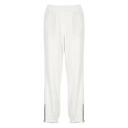 Brunello Cucinelli Vita Bomullsbyxor Elastisk Midja Fickor White, Dam