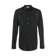 Alexander McQueen Svart Stretch Bomull Klassisk Skjorta Black, Herr