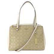 Coach Pre-owned Pre-owned Canvas handvskor Beige, Dam