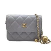 Chanel Vintage Pre-owned Laeder plnbcker Gray, Dam