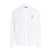 Jacquemus Klassisk Vit Bomull Logo Print Skjorta White, Herr