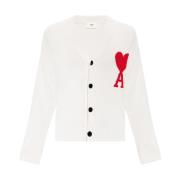 Ami Paris Cardigan med logotyp White, Herr