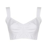 Dolce & Gabbana Vit Heart Neckline Band Top White, Dam