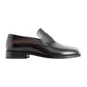 Maison Margiela Svart Polerat Läder Tabi Tå Mocassino Black, Herr