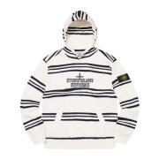 Stone Island Begränsad upplaga Warp Stripe Hoodie Vit White, Herr